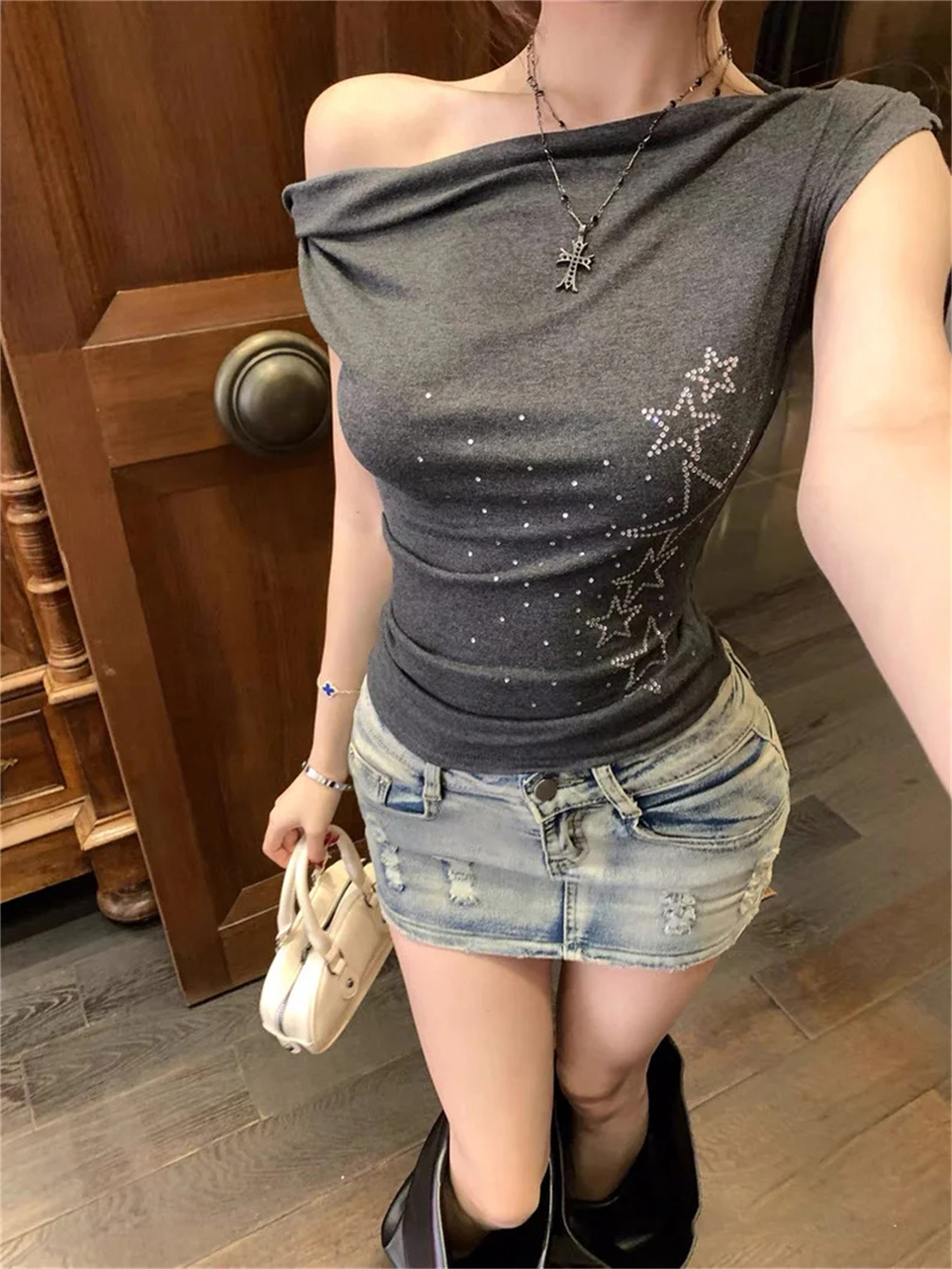 FA33771# 美式y2k低腰牛仔短裙女春夏包臀裙半裙辣妹超短裙半身裙牛仔裙子 服裝批發女裝批發服飾貨源