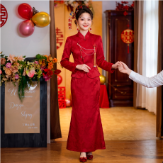 批发新中式旗袍<b class='q'>敬酒</b><b class='q'>服</b><b class='q'>新娘</b>小个子结婚套装回门宴会红色绝美订婚礼<b class='q'>服</b>裙
