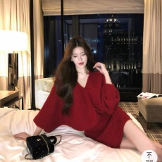 批发慵懒风V领针织上衣修身包臀半身裙套装女秋冬气质<b class='q'>通勤</b>穿搭一整套