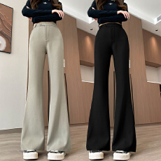 批发实拍微喇裤女秋季2025新款女裤垂感西装裤显瘦百搭喇叭裤女裤