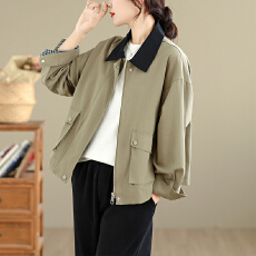 批发实拍2026春新款工装风<b class='q'>外套</b>女休闲宽松<b class='q'>韩版</b>小众夹克上衣