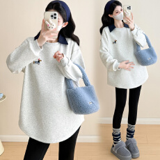 批发孕妇秋冬季新款<b class='q'>韩版</b>百搭减龄感宽松大码显瘦<b class='q'>卫衣</b>裙