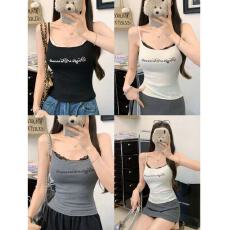 批发<b class='q'>夏</b>季性感字母印花辣妹上衣休闲百搭显瘦带胸垫修身运动吊带背