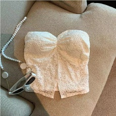 批发夏季复古<b class='q'>蕾丝</b>开叉褶皱抹胸背心女修身内搭打底衫别致短款<b class='q'>裹</b><b class='q'>胸</b>上衣