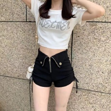 批发设计感网红街头hiphop跳舞蹦迪高腰短裤显瘦紧身<b class='q'>包臀</b>直筒打底热裤