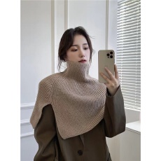 批发围巾女冬季新款时尚外搭套头围脖女纯色韩系百搭脖套毛针织披肩
