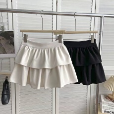 批发双面绒~高腰A字蛋糕裙半身裙女秋<b class='q'>冬</b>款韩版百搭黑色毛呢蓬蓬短裙