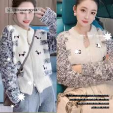 批发<b class='q'>韩国</b>东大门时尚刺绣拉链针织开衫慵懒风减龄毛衣外套休闲显瘦针织