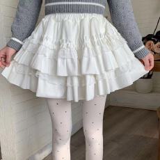 批发秋<b class='q'>冬</b>小个子甜美蕾丝花边蛋糕裙女高腰显瘦蓬蓬半身裙