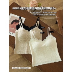 批发实拍法式蕾丝吊带背心女带胸垫固定杯内搭打底美背上衣