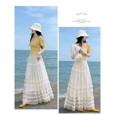 批发木耳边纱裙高级感花边半身裙2026春夏季<b class='q'>新款</b>网纱蛋糕大摆蓬蓬裙仙