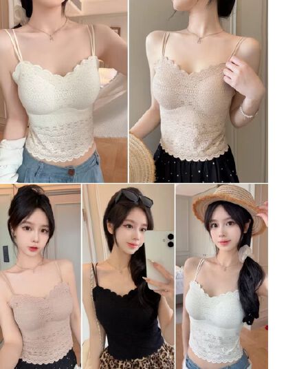 순수한 욕망 섹시함 리본 행침 목 튜브탑 조끼 여성 여름 레트로 몸매 가꾸기 포장 가슴 외출용 달콤함 인사이드 가져 가라. 작은 맨위