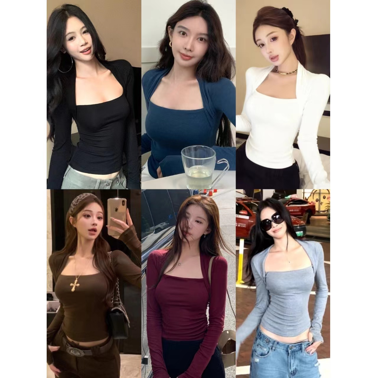 연삭 털 사람들 면 보온 광장 칼라 기본 셔츠 여성 가을 인사이드 가져 가라. 몸매 가꾸기 슬림해 보이는 인사이드 가져 가라. 만나는 긴팔 티셔츠