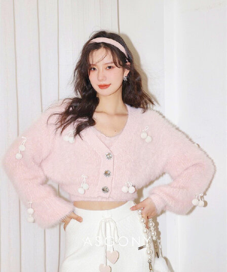 한 부서 작은 샤넬 스타일 부드러운 찹쌀 달콤함 니트 조끼 오픈 가디건 두 조각 여성 세트 봄 분위기 센스 맨위