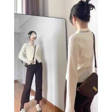 批发韩系polo领长袖毛针织开衫女2026秋季新款小个子<b class='q'>修身</b>打底内搭上衣