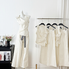 批发独特漂亮巨好看韩系穿搭一整套ootd超火阔脚<b class='q'>裤</b><b class='q'>套装</b>女夏季2026新款