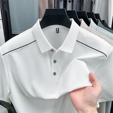 批发创垚男装2026夏季新款<b class='q'>商务</b>男士短袖刺绣翻领薄款凉感透气POLO衫