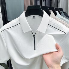 创垚男装2026夏季新款商务男士短袖刺绣翻领薄款凉感透气POLO衫