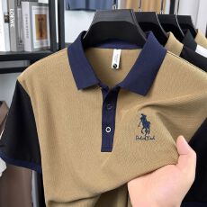 批发创垚<b class='q'>男</b>装 新款夏季提花拉链拼接<b class='q'>男</b>上衣透气休闲日常T恤