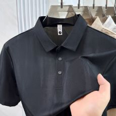 批发创垚<b class='q'>男装</b>夏新款中青年纯色印花四合扣<b class='q'>休闲</b>高质量<b class='q'>商务</b>轻奢男士T恤