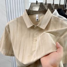 批发创垚<b class='q'>男装</b>夏新款中青年纯色印花四合扣<b class='q'>休闲</b>高质量<b class='q'>商务</b>轻奢男士T恤