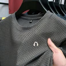 批发创垚<b class='q'>男装</b> 高端冰丝短袖圆领T恤夏季纯色<b class='q'>休闲</b>薄款<b class='q'>商务</b>上衣