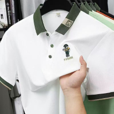 批发夏季翻领短袖T恤POLO衫百搭休闲外贸修身撞色上衣服
