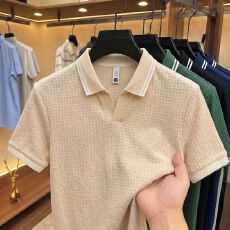 批发创垚男装新款男士翻领<b class='q'>休闲</b>时尚纯色短袖polo衫夏季透气半袖T恤