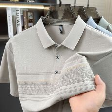 批发创垚男装<b class='q'>夏</b>季新款中青年树皮纹休闲冰丝肌理商务男士大码POLO衫