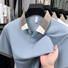 创垚男装夏季新款中青年四合扣休闲高质量商务电脑领男士POLO衫