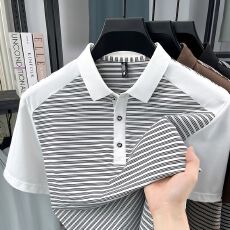 批发创垚<b class='q'>男装</b>夏季新款中青年四合扣休闲高质量商务电脑领男士POLO衫