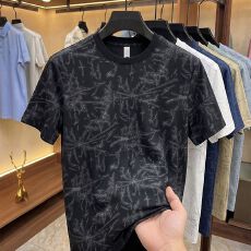 创垚男装 M-4XL新款休闲透气夏季潮流印花时尚圆领T恤上衣