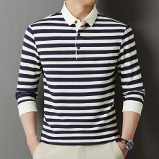 批发新款男装高级半袖<b class='q'>恤</b><b class='q'>t</b><b class='q'>恤</b>男夏季休闲<b class='q'>翻领</b>polo衫<b class='q'>男士</b>体恤潮条纹长袖