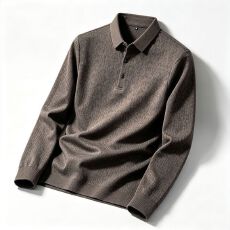 批发特价春秋新款翻领长袖T恤男士<b class='q'>商务</b>休闲POLO时尚百搭纯色印花上衣