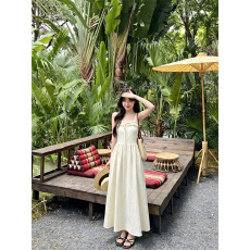 批发实拍~ 法式温柔风提花吊带<b class='q'>连衣裙</b>女夏新款仙女裙气质显瘦长裙