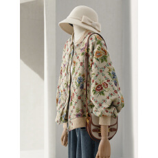 批发小众复古高级感油画提花<b class='q'>棒球</b>服秋冬<b class='q'>外套</b>别致夹克超好看