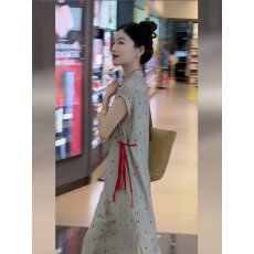 批发新中式国风波点连衣裙女夏2026<b class='q'>新款</b>漂亮独特气质高端改良<b class='q'>旗袍</b>长裙