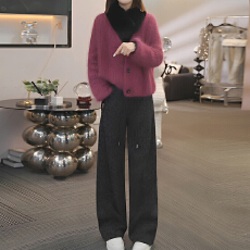 批发官图  2025秋冬季新款女士粉色休闲运动套装卫衣阔腿裤<b class='q'>时尚</b>一整套