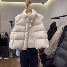 批发官图  2025秋冬季新款<b class='q'>女士</b>欧洲站立领羽绒棉马甲保暖<b class='q'>背心</b>马夹上衣