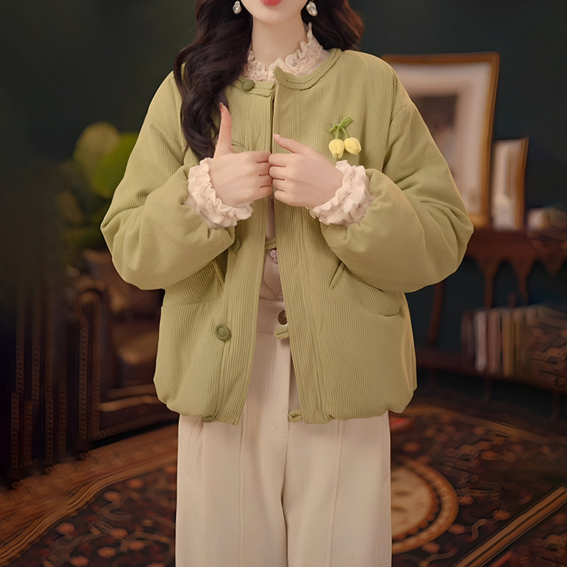 경관 그림 2025 가을 겨울철 새로운 여성 레트로 캐주얼 두꺼운 재킷 올해 인기 폭발 잘 생긴 맨위