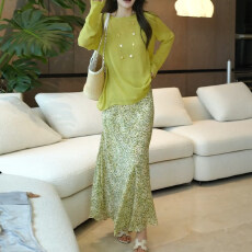 批发官图  2026夏季新款<b class='q'>女士</b>温柔风两件套长袖防晒罩衫t恤碎花裙子