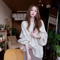 批发官图  2026冬季新款<b class='q'>女士</b>宽松慵懒风长袖<b class='q'>针织衫</b>氛围感法式洋气上衣