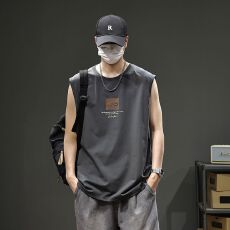 批发2025夏季新款背心男士宽松大码运动吸汗无袖t恤潮流健身坎肩