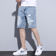 批发实拍2025夏季五分裤<b class='q'>男</b>设计感破洞<b class='q'>牛仔</b><b class='q'>短裤</b><b class='q'>男</b>潮牌<b class='q'>短裤</b>