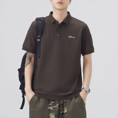 批发立体硅胶印花翻领短袖2025夏季薄款短袖POLO衫男款T恤上衣