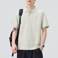 批发实拍2025男士夏季新款宽松短袖POLO衫<b class='q'>潮</b>流韩版简约翻领体恤