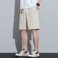 批发2025夏季棉麻短<b class='q'>裤</b>薄面料休闲短<b class='q'>裤</b>百搭宽松韩版潮流<b class='q'>裤</b>子ins五分<b class='q'>裤</b>