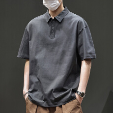 批发2025夏季新款短袖POLO衫重磅280G纯棉0缩力凉感科技棉polo衫男