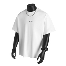 批发夏季新款潮牌双纱面料重磅纯棉<b class='q'>短袖</b><b class='q'>t</b><b class='q'>恤</b>男百搭宽松立体小字母印花