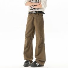 批发复古高街五角星铆钉cleanfit休闲裤男女款直筒宽松阔腿<b class='q'>工装</b>裤